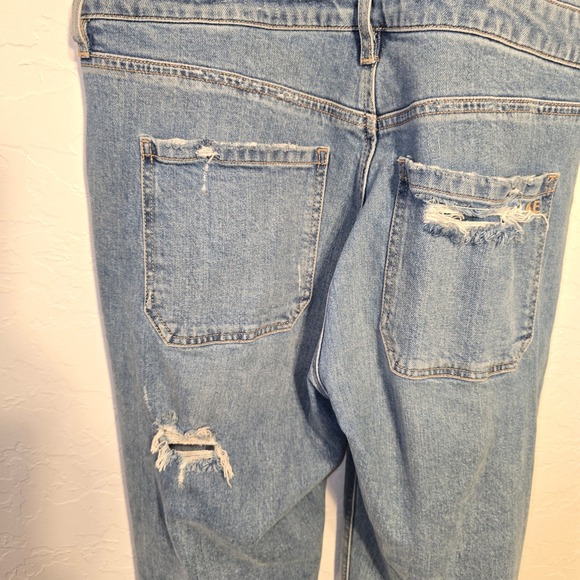 American Eagle 90s Boyfriend Overalls Small Womens Blue Distressed Pink Straps - Picture 4 of 13